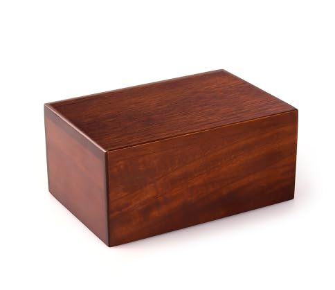 MAKEY'S Cremation Urns for Ashes, Pet Memorial Funeral Urns Box,Wooden Decorative Urn for Dog Cat,Cremation Keepsake Burial Ash Box - S (6 x 4 x 2.75'')