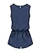 Allegra K Women Sleeveless Cut Out Back Elastic Waist Romper M Navy Blue