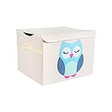 DII Nursery or Playroom Storage Toy Chest with Flip Lid (17 x 15 x 12), Owl