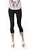 LMB Lush Moda Seamless Capri Length Basic Cropped Leggings - Variety of Colors - Black OS