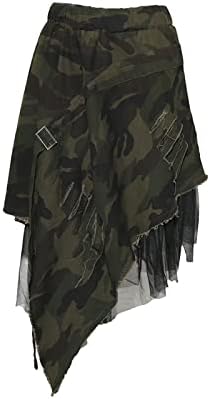 YHTWIN Dress Women's, High Elastic Waist Army Green Mesh Irregulal Long  Half-body Skirt Women Tide Spring Autumn price in Saudi Arabia | Amazon  Saudi Arabia | kanbkam