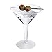 Party Essentials Hard Plastic Two Piece 8-Ounce Martini Glasses, Clear, 10 Count