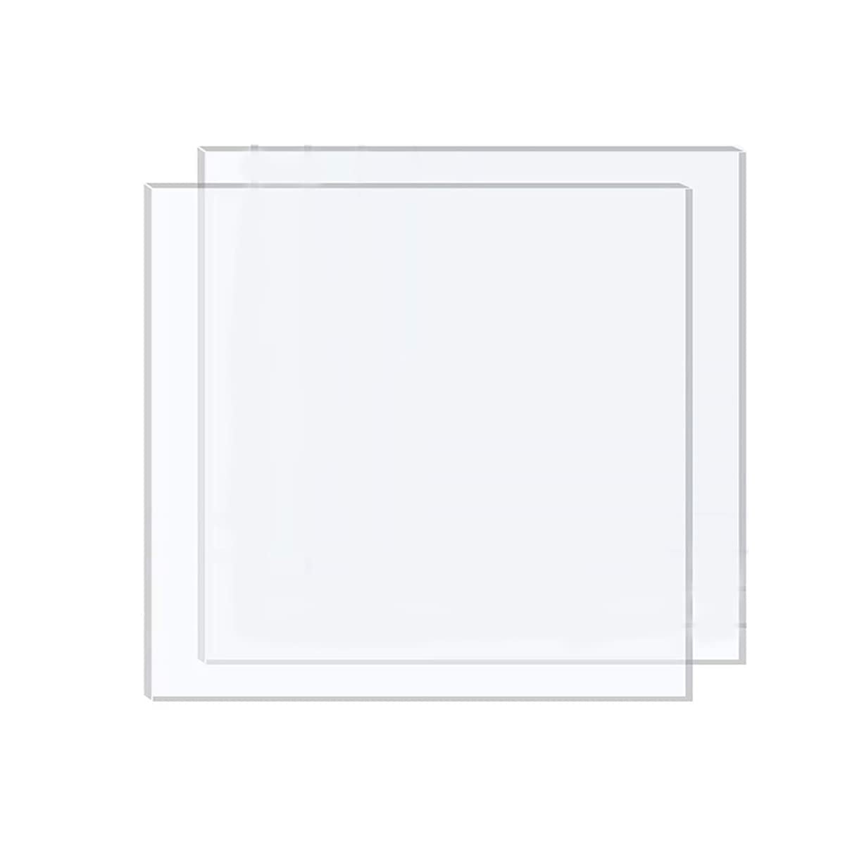 DRERIO 2pcs 3mm Acrylic Sheet Clear Acrylic Large Plastic Sheets for Crafts, 3mm Acrylic Plastic Sheet for Painting, Picture Frame, Printing etc(30 x 30cm)