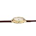 GEORGE SMITH Lady's 22 mm Small Unique Golden White Dial Wristwatch with Slim Brown Genuine Leather Band