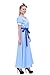 ROLECOS Womens Dressing Princesse Short Sleeves Cosplay Maxi Dresses Blue M