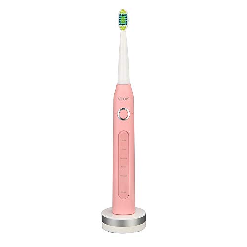 Voom Sonic Professional 5 Collection Rechargeable Digital Toothbrush Dentist Beneficial 2 Minute Timer with Quadrant Pacing 5 Adjustable Speeds | Delicate Dupont Nylon Bristles, Blue 4 Ounce