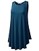 URBANCLEO Womens Scoop Neck Sleeveless Elong Tunic Top Shirt Teal Large