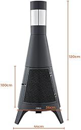 Tower T978508 Apollo Burner with Chimney & Built-In Wood Storage, Black view 10