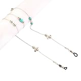 VEAQEE Handmade Stone Beaded Eyeglass Holder, Eyeglass Chain, Eyeglass Lanyard (Blue)