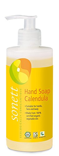 Sonett Natural Hand Soap pure plant-based oils and essential oils from certified organic cultivation, Rose, Lavender, Calendula & Citrus, 10 Ounce (Calendula)