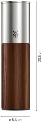 Nature Pro Gewürzmühle – Salz- und Pfeffermühle mit Keramikmahlwerk, einstellbarem Mahlgrad, leicht befüllbar, Aromaschutzdeckel, Edelstahl & dunkles Holz, manuell