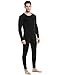 Ekouaer Thermal Underwear Set Men's Comfy Long Sleeve Top & Bottom (Black, Medium)