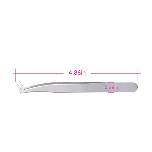 Volume Tweezers, for 3d 6d Volume&Made Rapid Bloom Lashes Fans Eyelash Extensions Tweezers Volume Curved Point Stainless Steel Precision Anti Static Professional Lash Extension Tweezers Leather Pack - Thumbnail 7
