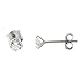 14k White Gold Cubic Zirconia Stud Earrings, 3 Millimeters (0.22ctw)