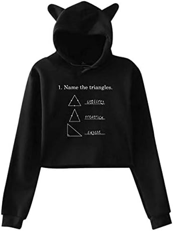 Womens Dragon Ball Goku,Comfortable Long Sleeve Crop Top Cat Ear Long Sleeve Hoodie Black Women's