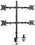 VIVO Quad Monitor Desk Mount, Heavy Duty Stand, Full Adjustable Arms and Grommet Mounting Option | Holds 4 Screens up to 30 inches (STAND-V004)