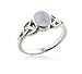 Sterling Silver Celtic Knot and Genuine Rainbow Moonstone Ring Size 8(Sizes 4,5,6,7,8,9,10,11,12,13,14,15)