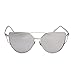 TrendyMate-Womens Street Fashion Metal Twin Beam Flat Mirror Lens Cat Eye Sunglasses