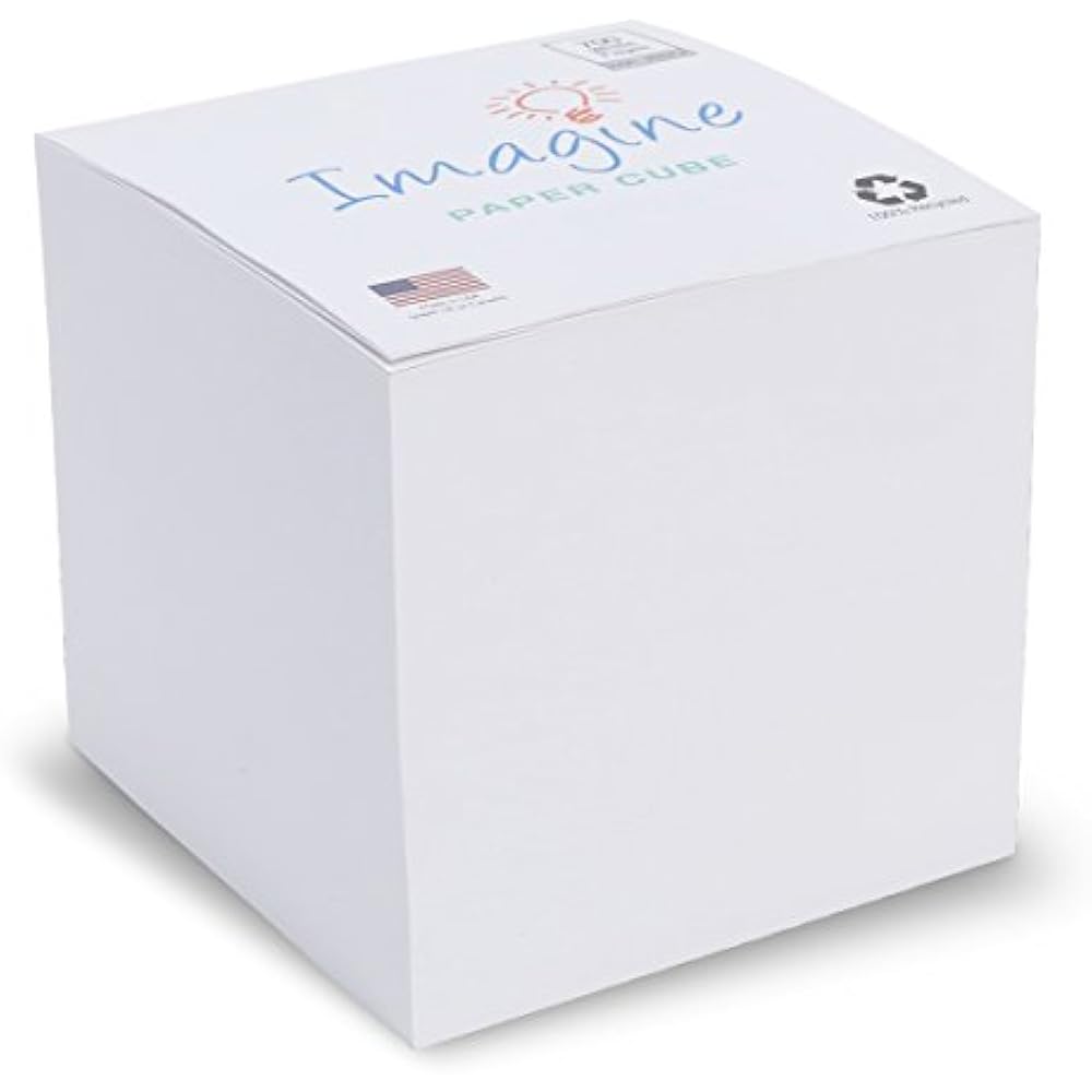 EARTHCUBE Blank White 3.5 Inch Note Cube (Not Sticky) Made In USA (Paper Or CAN) eBay