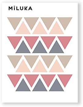MILUKA Triangle Wall Stickers for Bedrooms Living Room, Pink