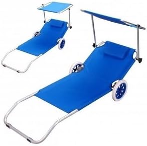 Chaise Longue Avec Ombrelle Transat Sur Roulettes Pour Plage Ou Jardin Amazon Fr Cuisine Maison