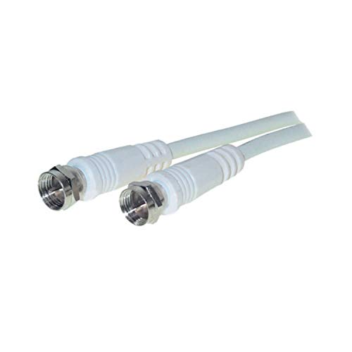 VSE 611234 SAT connection cable, shade: 100 dB, F-connector to F-connector, length: 10 m, colour: white