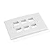 Cable Matters UL Listed 10-Pack 6 Port Keystone Wall Plate (Cat6, Cat5e Ethernet Wall Plate) in White