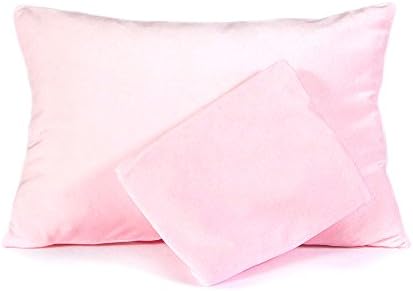 2 Pink Snuggle Toddler Pillowcases, Super Soft Ultra Plush, Snuggly Blanket-Like Material, Fits 13x18 and 14x19 Toddler and Travel Pillows, Envelope Style Closure, Set Of 2