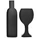 Decorative Black Metal Wall-Mounted Wine Bottle & Glass Design Cork Holders Wall Art