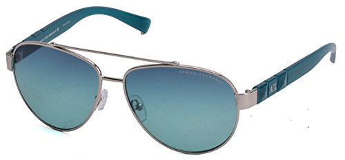 Armani Exchange AX2010S Sunglass-60434S Silver (Blue Teal Grad Lens)-57mm