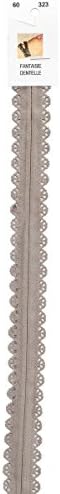 Products from Abroad 1935-60-323 Art and Craft Zipper Lace, 60cm/19mm, Taupe