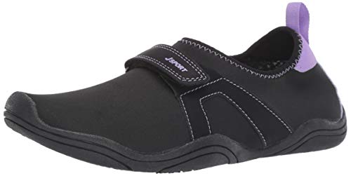 JSport by Jambu Women's Cycle Water Ready Fisherman Sandal, Black/Lavender, 9 M US