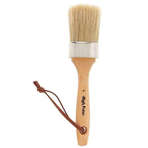 Large 2-in-1 Round Chalk & Wax Finishing Brush | Professional Quality for All Fine Art, Hobby & Chalk Paints, Faux Finishing, Stenciling & Wax Finishing [2" x 2.36" Brush Hair] - 6 Pack - Thumbnail 3