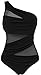 Alaroo Women's Bandage One Piece One-Shoulder Mesh Swimsuit Bathing Suit