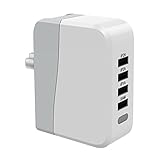 USB Charger Wotmic 4-Port 5A USB Wall Charger with Foldable Plug Travel Charger for iPhone iPad Android Smartphones