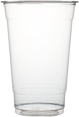 Pack of 100 Large Plastic Cups with Lids | PETE Dessert Containers with Lids - 24oz (680ml)