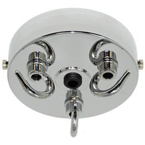 Lamps and Lights Ceiling Rose with Three Hooks (Chrome)