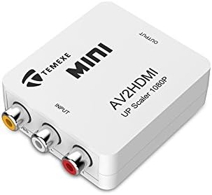 TEMEXE RCA Composite AV CVBS to HDMI Audio Video Mini Converter Adaptor Full HD 720P 1080P with USB Charge Cable Support PAL/NTSC for PS3/STB/ Xbox/VHS/VCR/Blue-Ray DVD Players/TV/PC