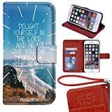 Bible Verses iPhone 7 Plus Wallet Case, Bible Verses Christian Quotes Premium PU Leather Case Wallet Flip Stand Case Cover for regular iPhone 7 Plus 5.5" with Card Slots