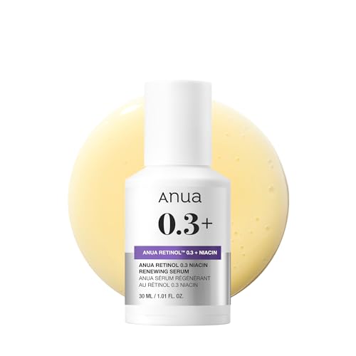 ANUA Retinol 0.3 Niacin Renewing Serum, For Anti-Aging with Hydration, Textured & Glass skin, 5% Niacinamide, Retinol For Face, Gentle for Beginner, Korean Skin Care, 30ml /1.01 fl.oz.