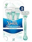 Gíllette Venus Embrace Sensitive Women's 5 Blade Disposable Razors, 6 Count