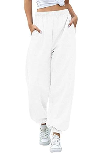 Women's Cinch Bottom Sweatpants Pockets High Waist Sporty Gym