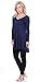 Popana Women's Tunic Tops For Leggings - Long Sleeve Vneck Shirt - Regular and Plus Size - Made In USA X-Large Navy