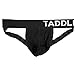 Taddlee Sexy Mens Black Low-Rise Jock Strap Stretch Briefs Thong Underwear Pouch (S,Black)
