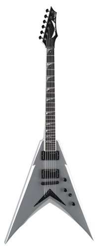 Dean V Dave Mustaine Guitar, Signature Metallic Silver with Case
