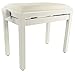 Gearlux Adjustable Piano Bench with Velvet Top - White Gloss