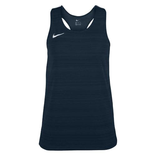 NIKE Womens Stock Dry Miler Singlet Camiseta, Navy, XS Mujeres