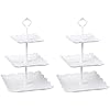 Plastic-3-Layers-Cake-Stand-Party-Tableware-Party-Food-Server-Display-Set-Dessert-Stand-Slate-Serving-Set-2-Square Plastic Cake Stand Party Tableware Party Food Server Display Set Dessert Stand Slate Serving Set (2 Square)