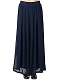 Choies Women's Chiffon Pleated Plain Elastic Waist Wide Leg Palazzo Pants