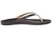 OLUKAI Ho'opio Leather Women's Beach Sandals, Full-Grain Leather Flip-Flop Slides, Modern Low Profile Design & Comfortable Fit, Onyx/Black, 8